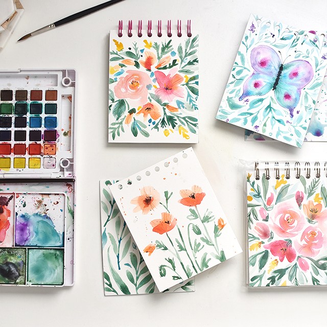Tutorial: Watercolor Poppies Notebook for Journaling and Conference Notes -  I Still Love You by Melissa Esplin